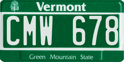 VT license plate CMW678