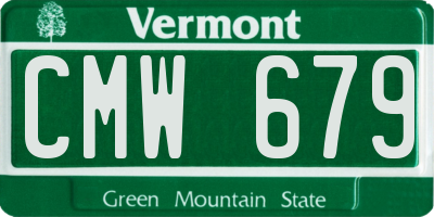 VT license plate CMW679