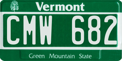 VT license plate CMW682