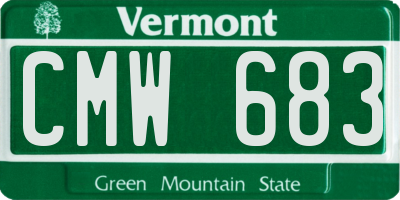 VT license plate CMW683