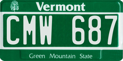 VT license plate CMW687