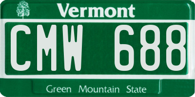 VT license plate CMW688