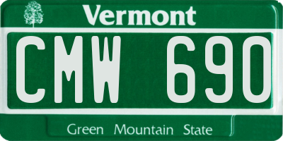 VT license plate CMW690