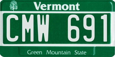 VT license plate CMW691