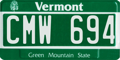 VT license plate CMW694