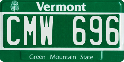 VT license plate CMW696