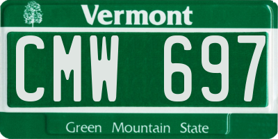 VT license plate CMW697