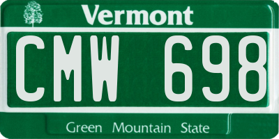 VT license plate CMW698