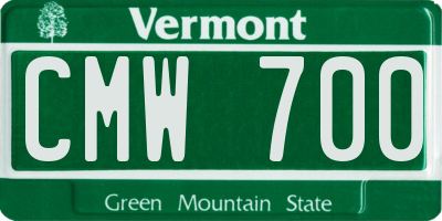 VT license plate CMW700