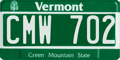 VT license plate CMW702