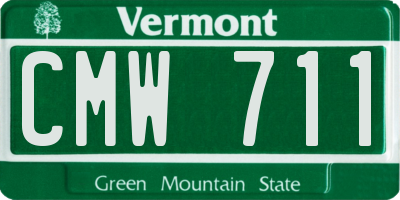 VT license plate CMW711