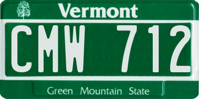 VT license plate CMW712