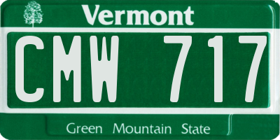 VT license plate CMW717