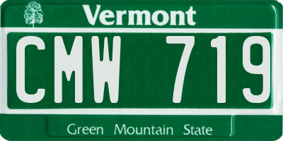 VT license plate CMW719