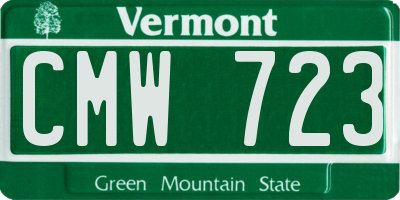 VT license plate CMW723