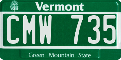 VT license plate CMW735