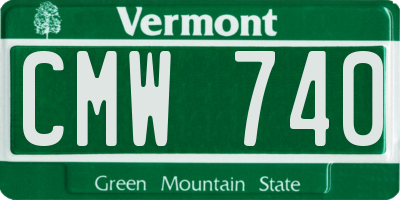 VT license plate CMW740