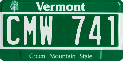 VT license plate CMW741