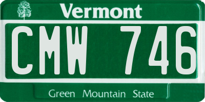 VT license plate CMW746