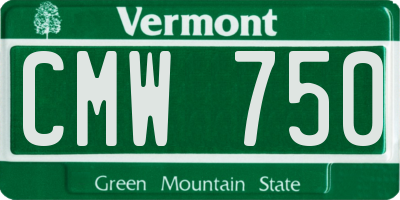 VT license plate CMW750
