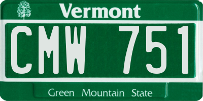 VT license plate CMW751
