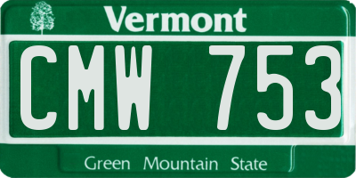 VT license plate CMW753
