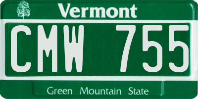 VT license plate CMW755