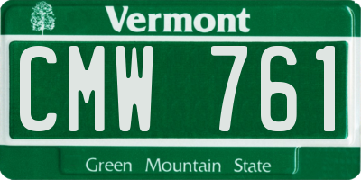 VT license plate CMW761