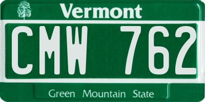 VT license plate CMW762