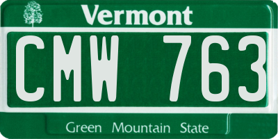 VT license plate CMW763