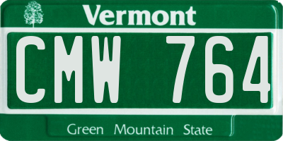VT license plate CMW764