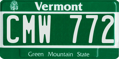 VT license plate CMW772