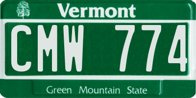 VT license plate CMW774