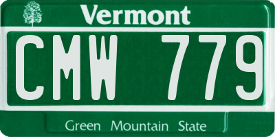 VT license plate CMW779