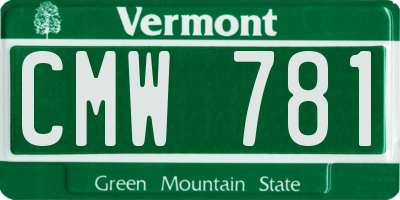 VT license plate CMW781