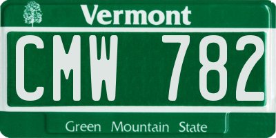 VT license plate CMW782