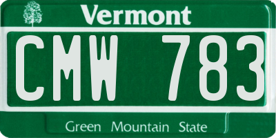 VT license plate CMW783