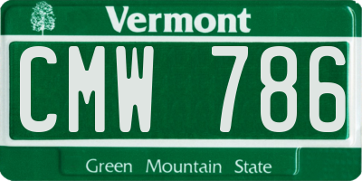 VT license plate CMW786