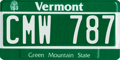 VT license plate CMW787