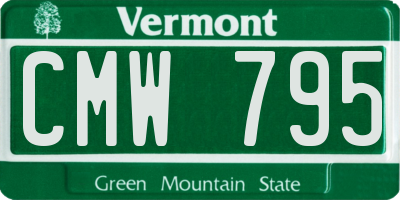 VT license plate CMW795