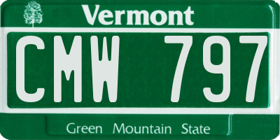 VT license plate CMW797
