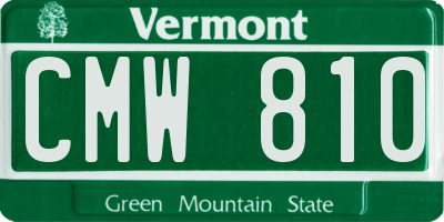 VT license plate CMW810