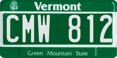 VT license plate CMW812