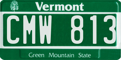 VT license plate CMW813