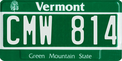 VT license plate CMW814