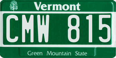 VT license plate CMW815