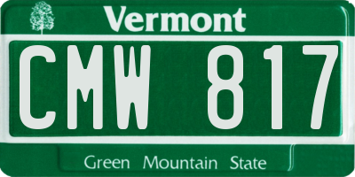 VT license plate CMW817
