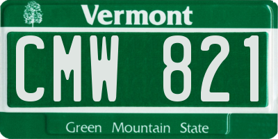 VT license plate CMW821