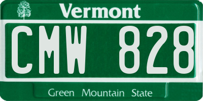 VT license plate CMW828