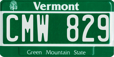 VT license plate CMW829